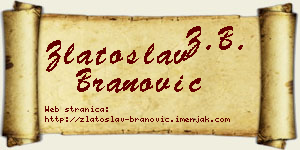 Zlatoslav Branović vizit kartica